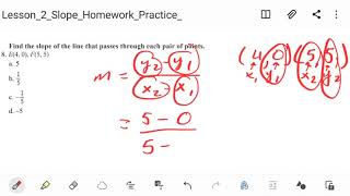 Lesson 2 Slope Homework Practice Answers