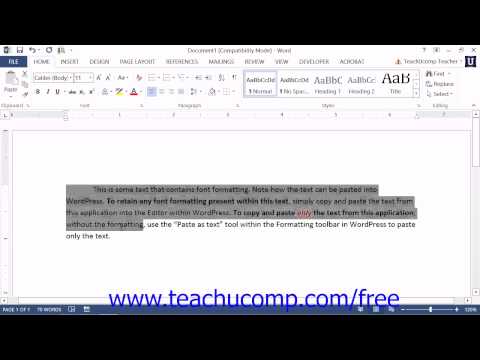 WordPress 4.0 Training Tutorial Copying and Pasting Content