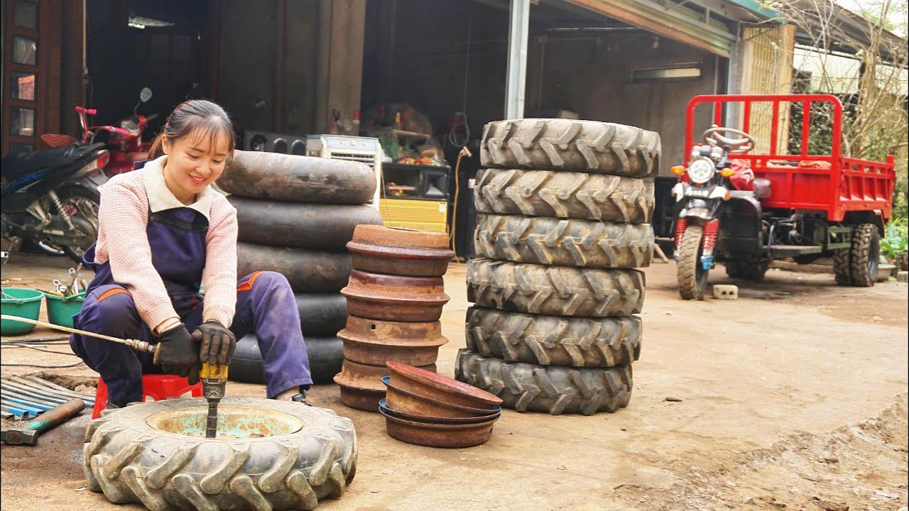 Time-lapse video of restoring a 3000kg tricycle from old parts