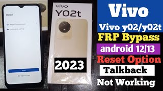 Vivo y02/y02t/ Frp Bypass | Reset Option TalkBack Not Working Android 12 /13 Frp 2023