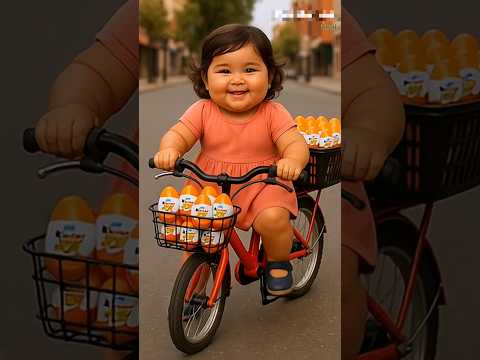 cute baby brings kinderjoy 😍| #ai#cute #girl #kulfi #icecream #baby #kinderjoy