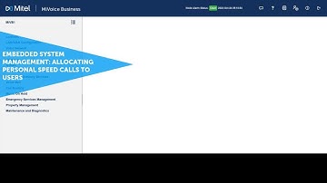 Embedded System Management: Allocating Personal Speed Calls to Users: MiVoice Business