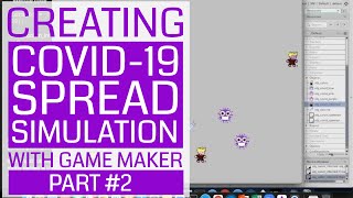 Creating Simple Covid-19 Spread Simulation with Game Maker - Part #2 - Spreading the Virus screenshot 4