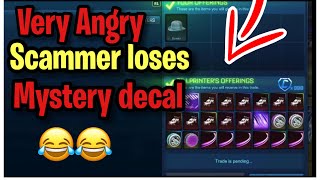 Very Angry Scammer Loses His Mystery Decal! (Scammer Gets Scammed) Rocket League