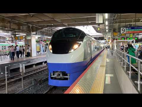 【塩屋崎海岸と灯台】E657系（フレッシュひたち青塗装）JR上野東京ライン特急ひたち20号品川行き 上野駅発車