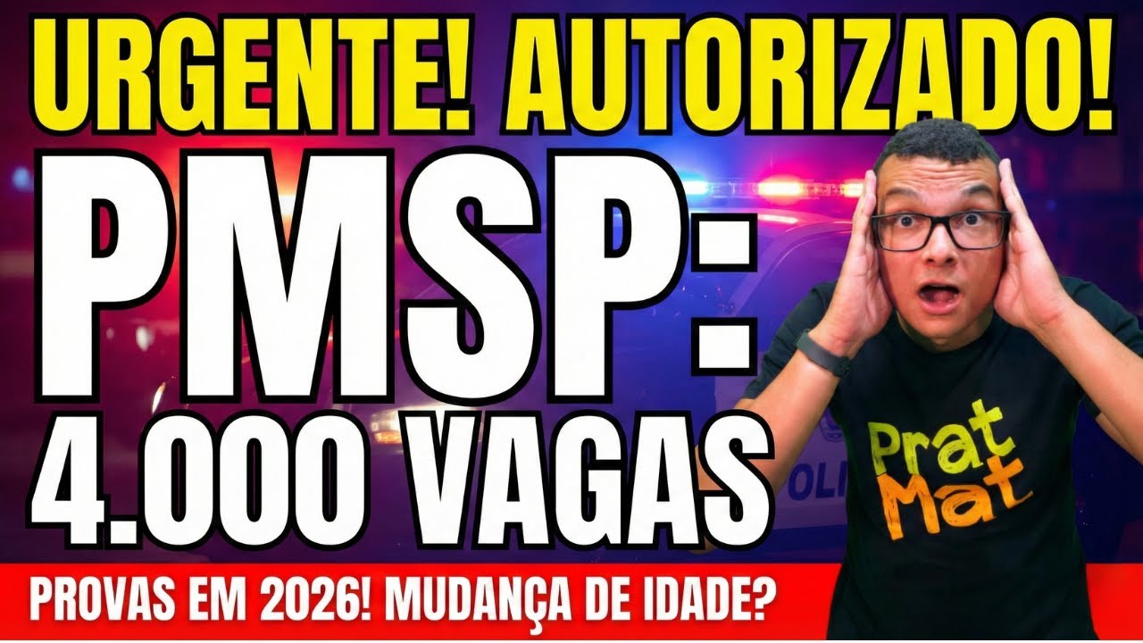 🚨 AUTORIZADO!  CONCURSO SOLDADO PM-SP terá 4 MIL VAGAS em 2026! Prepare-se AGORA!