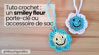 Tuto Fleur En Crochet Un Porte-Clé Smiley Fleur Porte-Clé Ou Accessoire De Sac