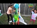 Splash Dunk Tank Challenge Family Fun Activities with HZHtube Kids Fun