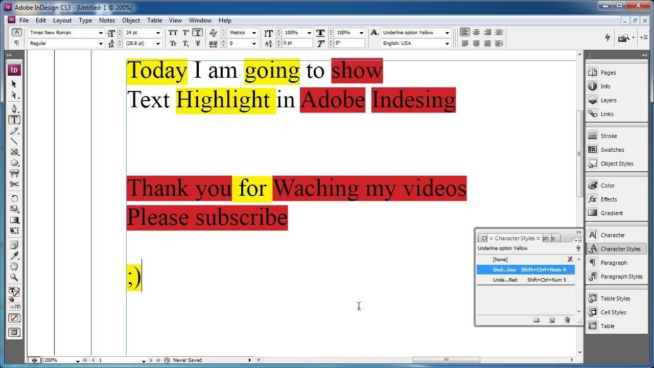 Adobe Indesign | Highlight | YouTube