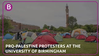 Pro-Palestine protesters set up camp at the University of Birmingham