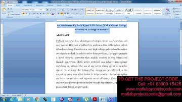 An Interleaved Fly back Typed LED Driver With ZVS and Energy Recovery of Leakage Inductance-2019-20