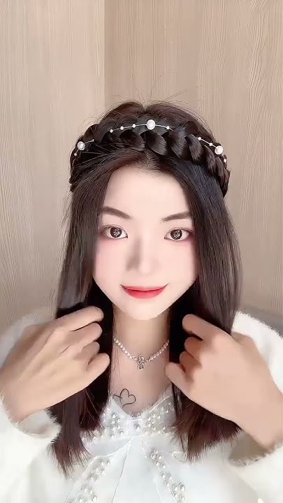  Pearl fishbone braid headband The hairstyle is so simple How to wear a ...