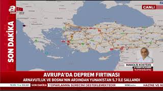 Yunanistanda Deprem Haber Ekranı