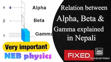 Relation between alpha, beta and gamma explained in Nepali || NEB physics || Nepali education YT
