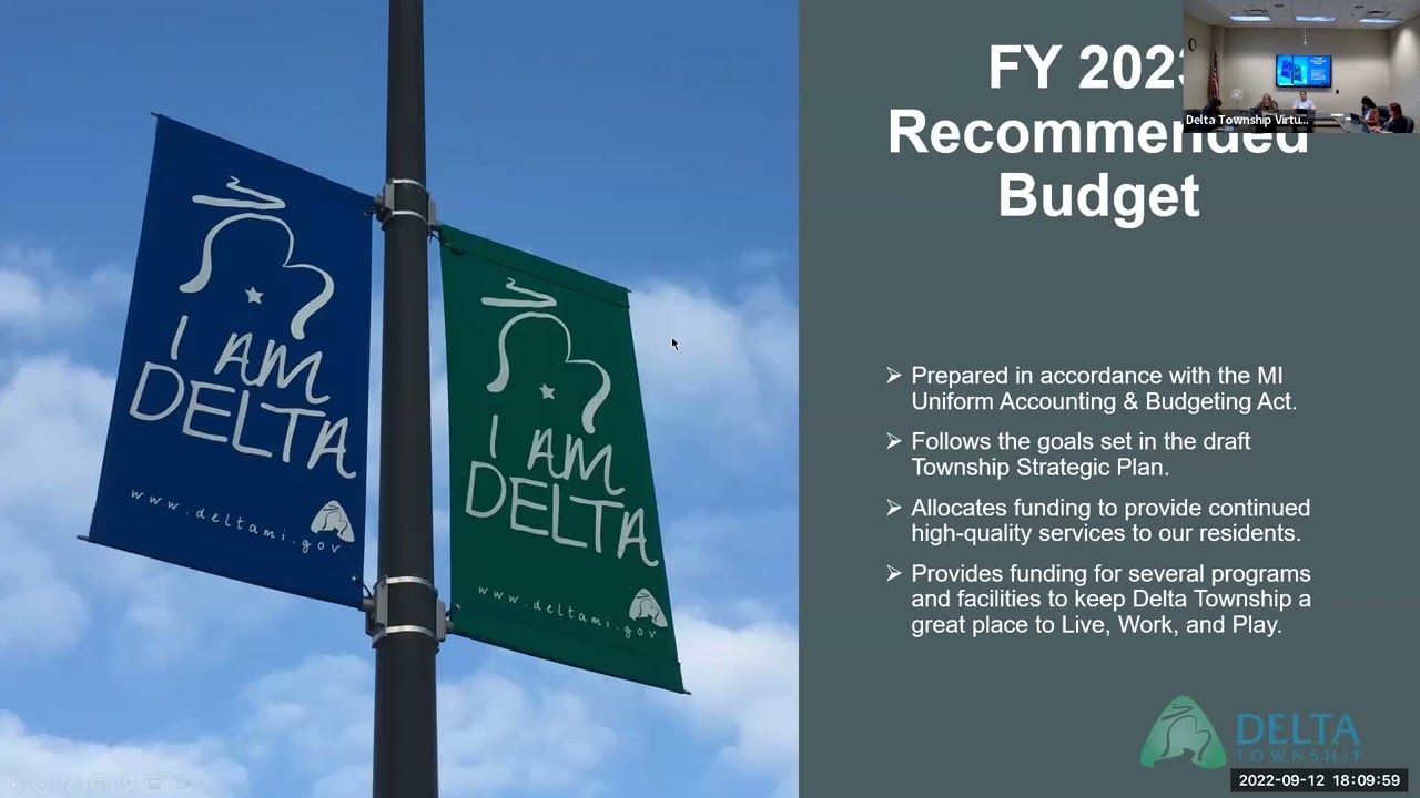 September 12, 2022 Delta Township Committee of the Whole Board Meeting