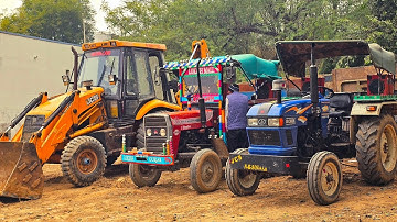 Jcb 3dx Eco Loading Red Mitti in Tractor Massey 245 Eicher 380 | Mahindra tractor with JCB Backhoe