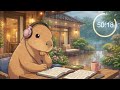 2 Hour Study With Capybara | Rainy Garden Ambience | 60/10 Pomodoro Timer#lofi #studywithme#focus