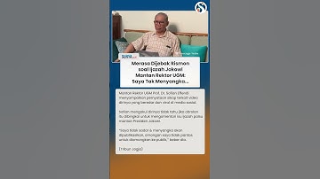 MERASA DIJEBAK RISMON soal Ijazah Jokowi, Mantan Rektor UGM Prof Sofian: Saya Tak Menyangka