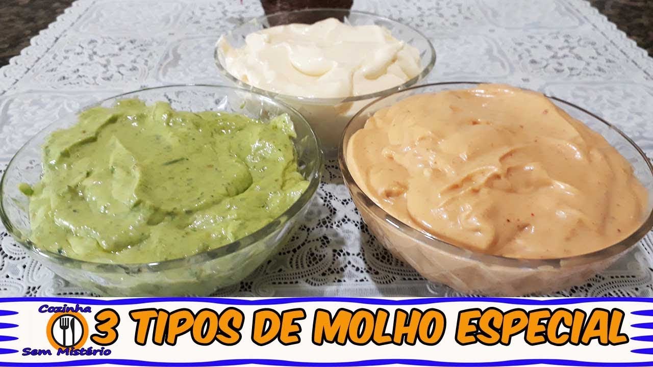 COMO FAZER 3 TIPOS DE MOLHO ESPECIAL PARA HAMBÚRGUER CHURRASCO E SALGADOS