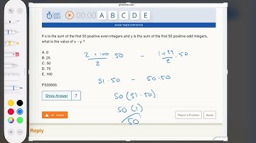 If x is the sum of the first 50 positive even integers and y is the sum of the first 50 positive...