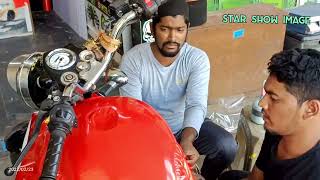 bullet tank wrapping  black to red # star show image RR nagar bangalore98