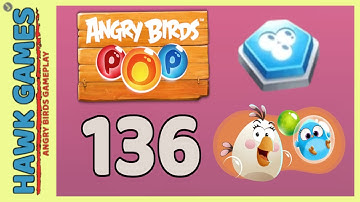 Angry Birds Stella POP Bubble Shooter Level 136 - Walkthrough, No Boosters