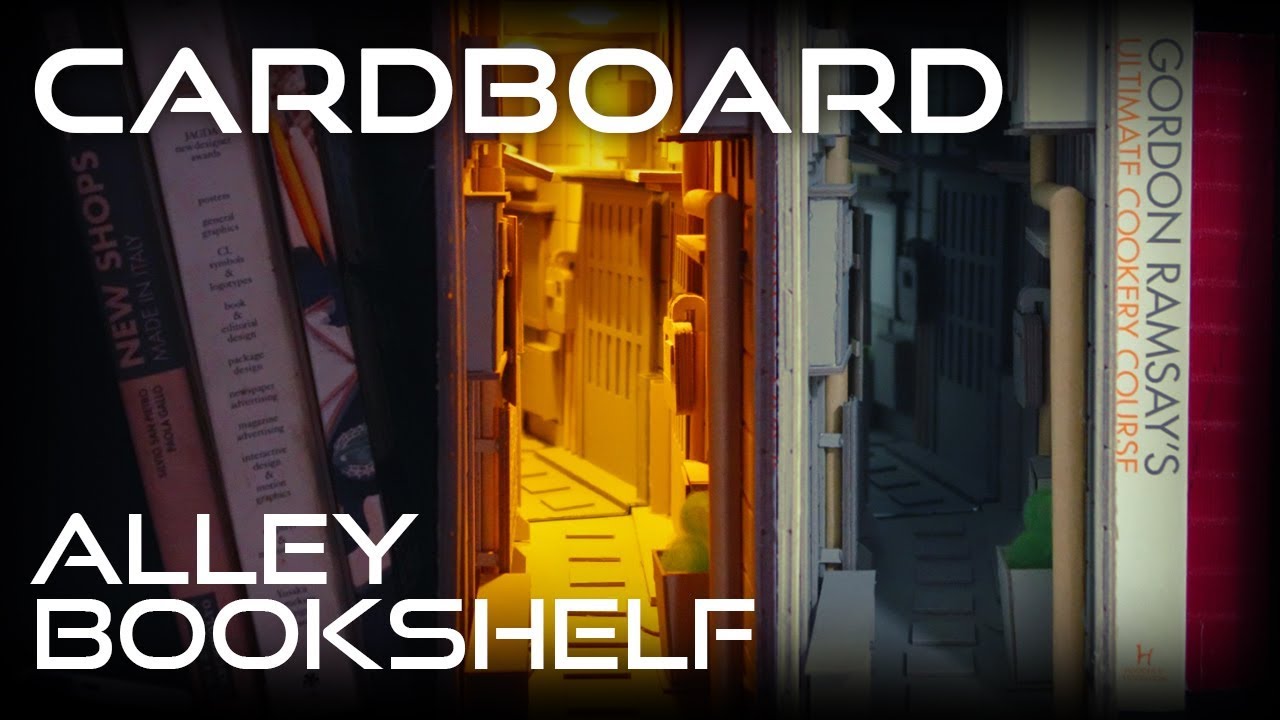 How To Make Alley Bookshelf From Cardboard Youtube