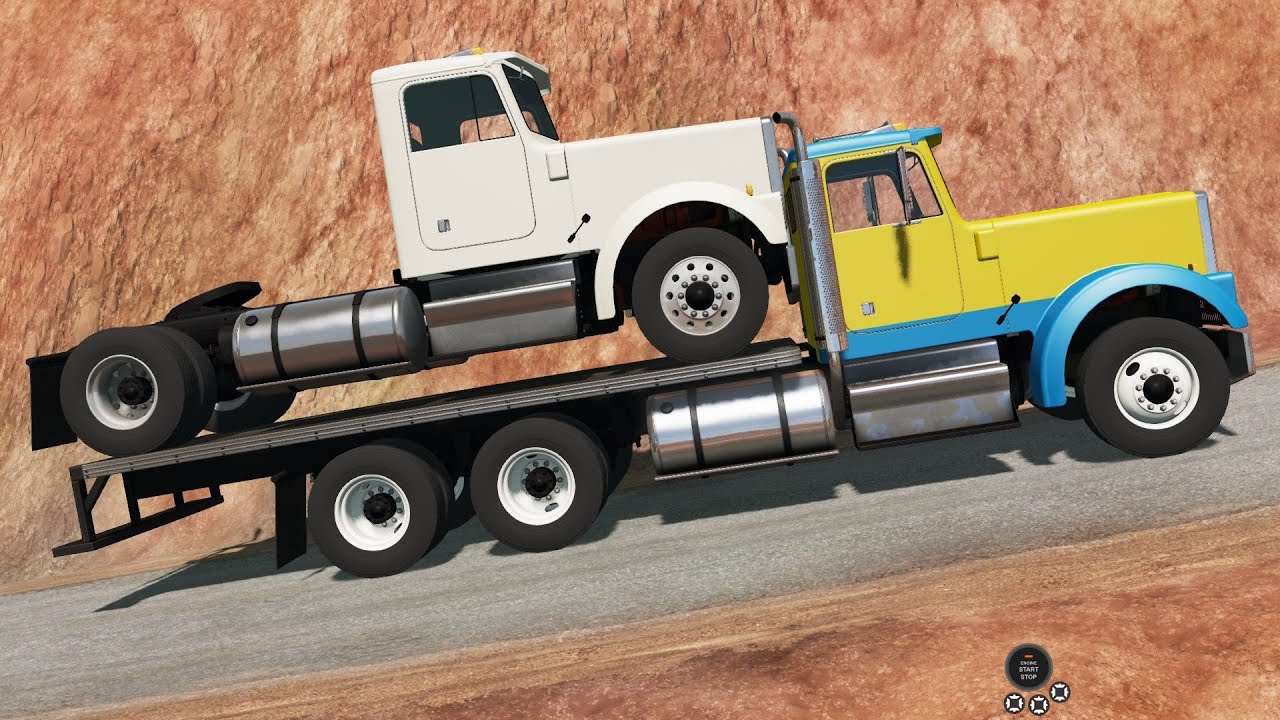 BeamNG Drive - T Series Flatbed Truck Transporting a T65 Truck in Utah Part 2