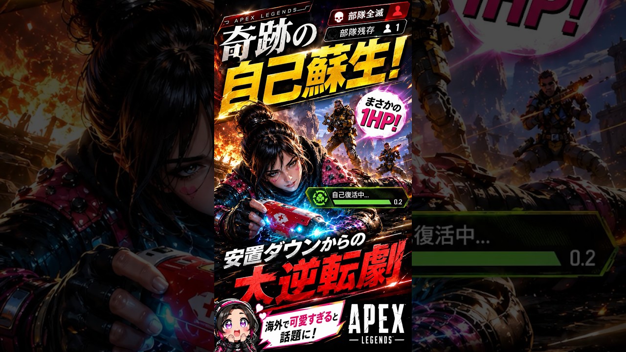 【APEX】奇跡の自己蘇生！安置ダウンからの大逆転劇が海外で可愛すぎると話題に#apex #apexlegends #fyp #おすすめ #tiktok #ゲーム #shorts