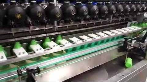 Automatic 16 head corrosive liquid detergent filling capping machine with bottle mold holder