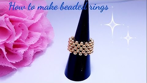 DIY Beaded rings,Beading tutorials, How to make easy beaded rings.