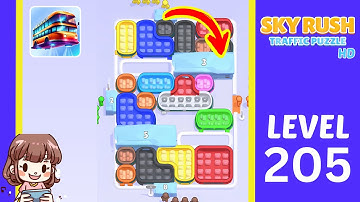 Sky Rush Traffic Puzzle Level 205 Solution Walkthrough