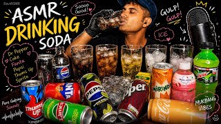 ASMR Drinking Soft Drinks DrPepper,Coke,Fanta,Pepsi,Thums Up,Sprite Drinking Gulping Sounds MUKBANG 