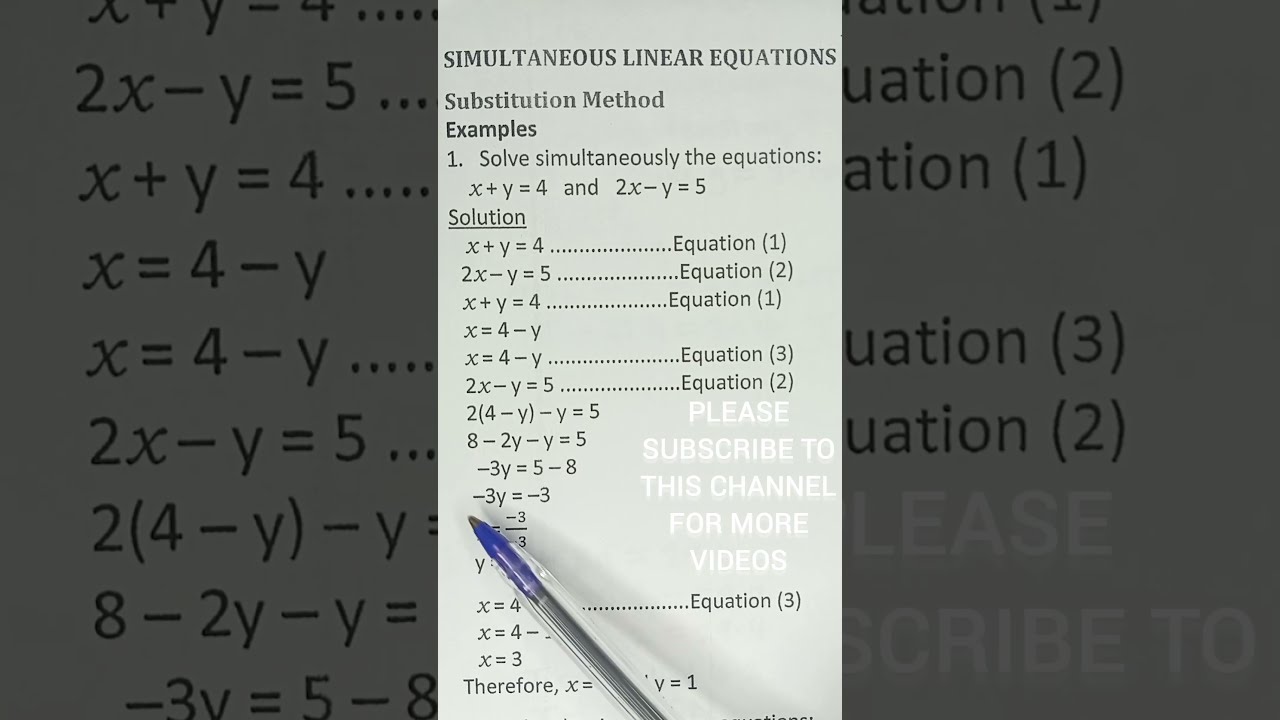 Simultaneous Linear Equation Simplified For Easy Understanding 