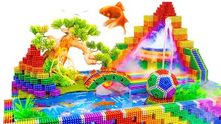 DIY  How To Make Mini Waterfall Diorama Aquarium From Magnetic Balls (Satisfying)  Magnet Balls