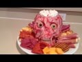 Halloween animatronic meathead appetizer tray