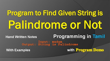 Program to Find Given String is Palindrome or Not | C Programming in Tamil