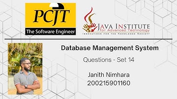 Question Set 14 | Database Management System | Java Institute