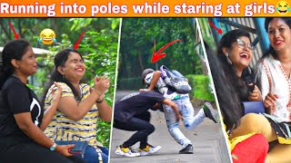 Running into Poles🤣while staring at 😍Girl's || Epic Reactions || Mithun Chaudhary