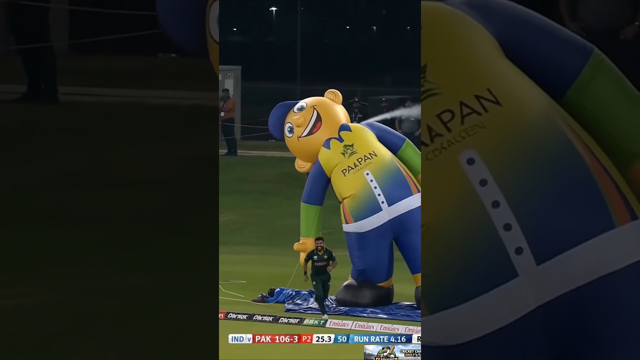 The mascot was having a great day... until THIS six arrived 😂🏏