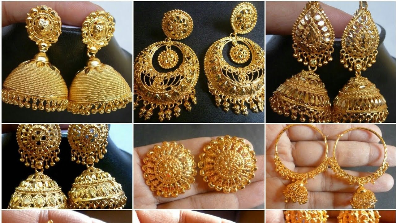 Beautiful Gold Jumka designs.....latest chumka collection for girls ...