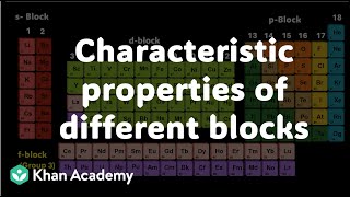 Characteristic Properties Of Different Blocks| Periodic Properties| Grade 11Chemistry|Khan Academy