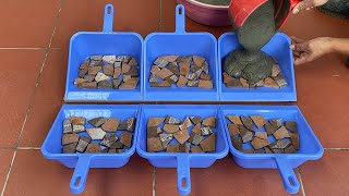 Smart Idea - How To Make Cement Flower Pots From Broken Ceramic Tiles