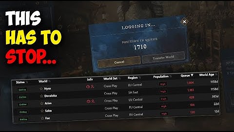 Can the queue problem in new world get fixed?