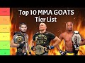 Ranking the top 10 mma goats the debate is over tier list