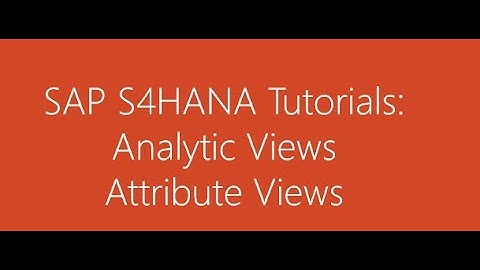 How to create Analytics View in SAP S4HANA
