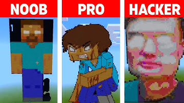 Pixel Art (NOOB vs PRO vs HACKER vs GOD) Herobrine in Minecraft