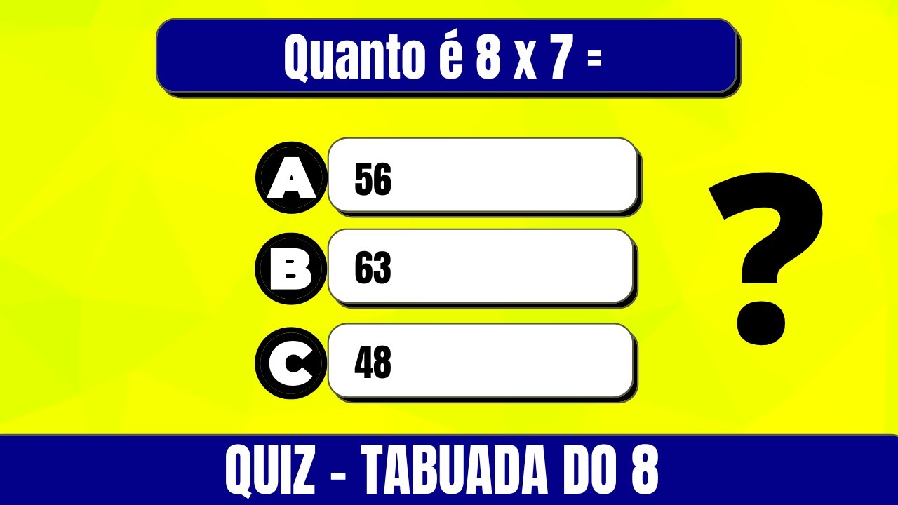 Quiz da tabuada de Multiplicação 