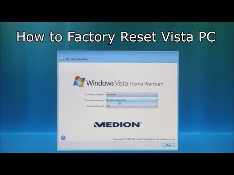 How to Factory Reset Vista PC