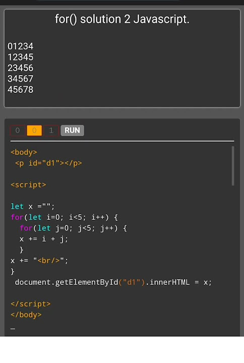for() Solution 2 Javascript - YouTube
